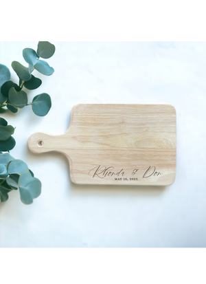 Medium Wooden Bread / Charcuterie Cutting Board with 4" Handle
