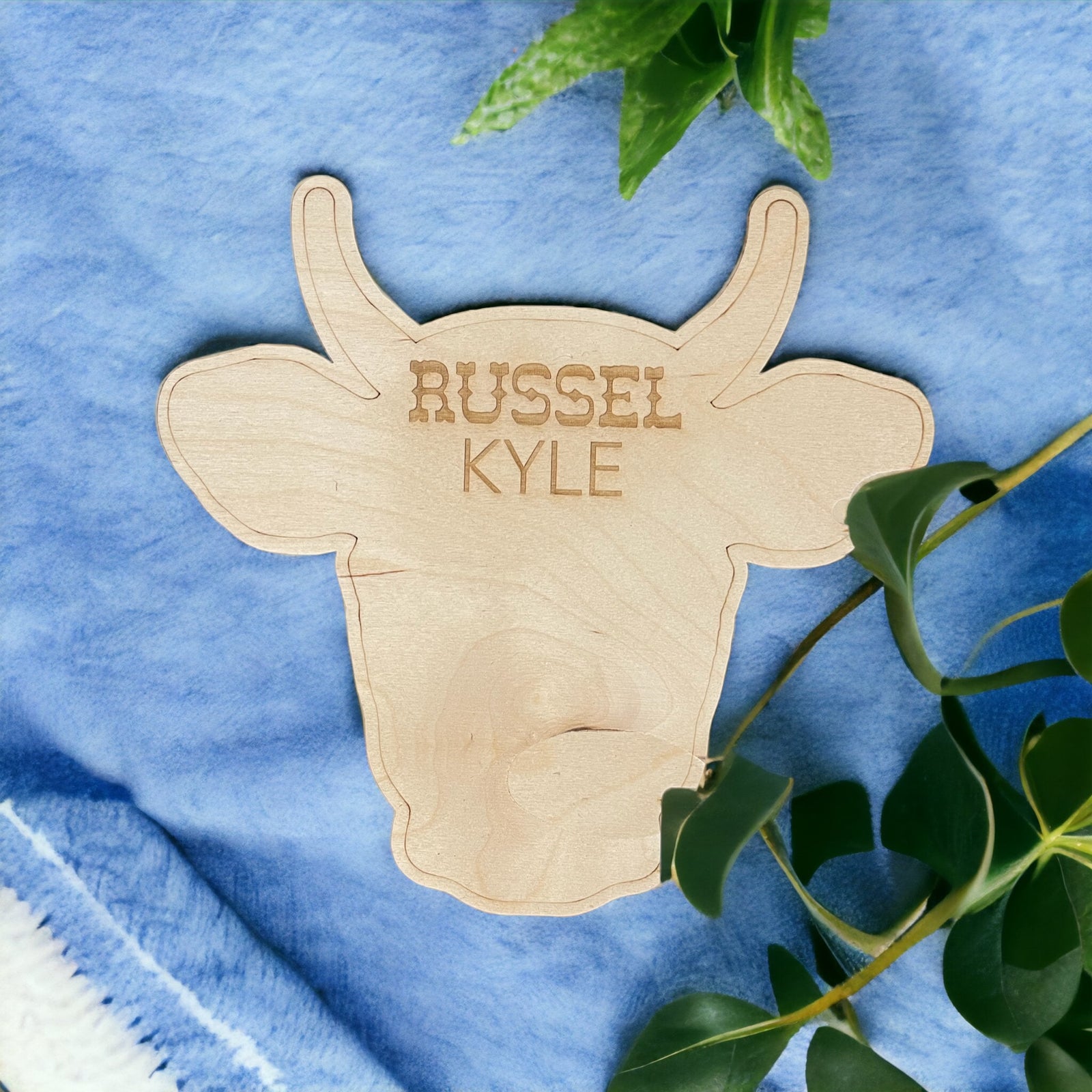 Cow Head With Horns Baby Footprint