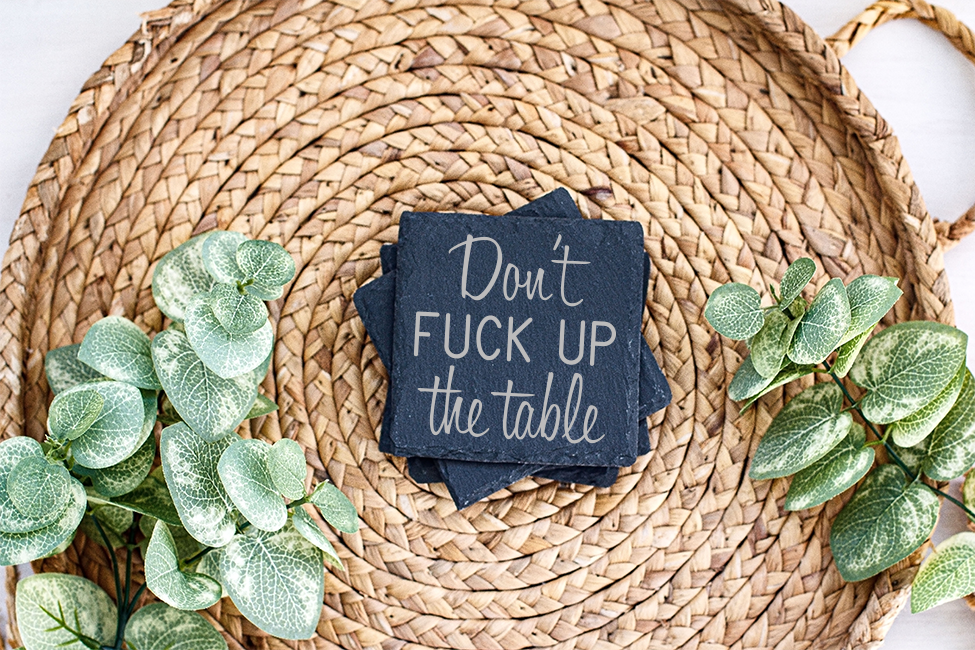 Humorous Square Slate Coasters