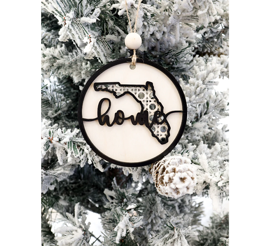 Home State Rattan Christmas Ornament