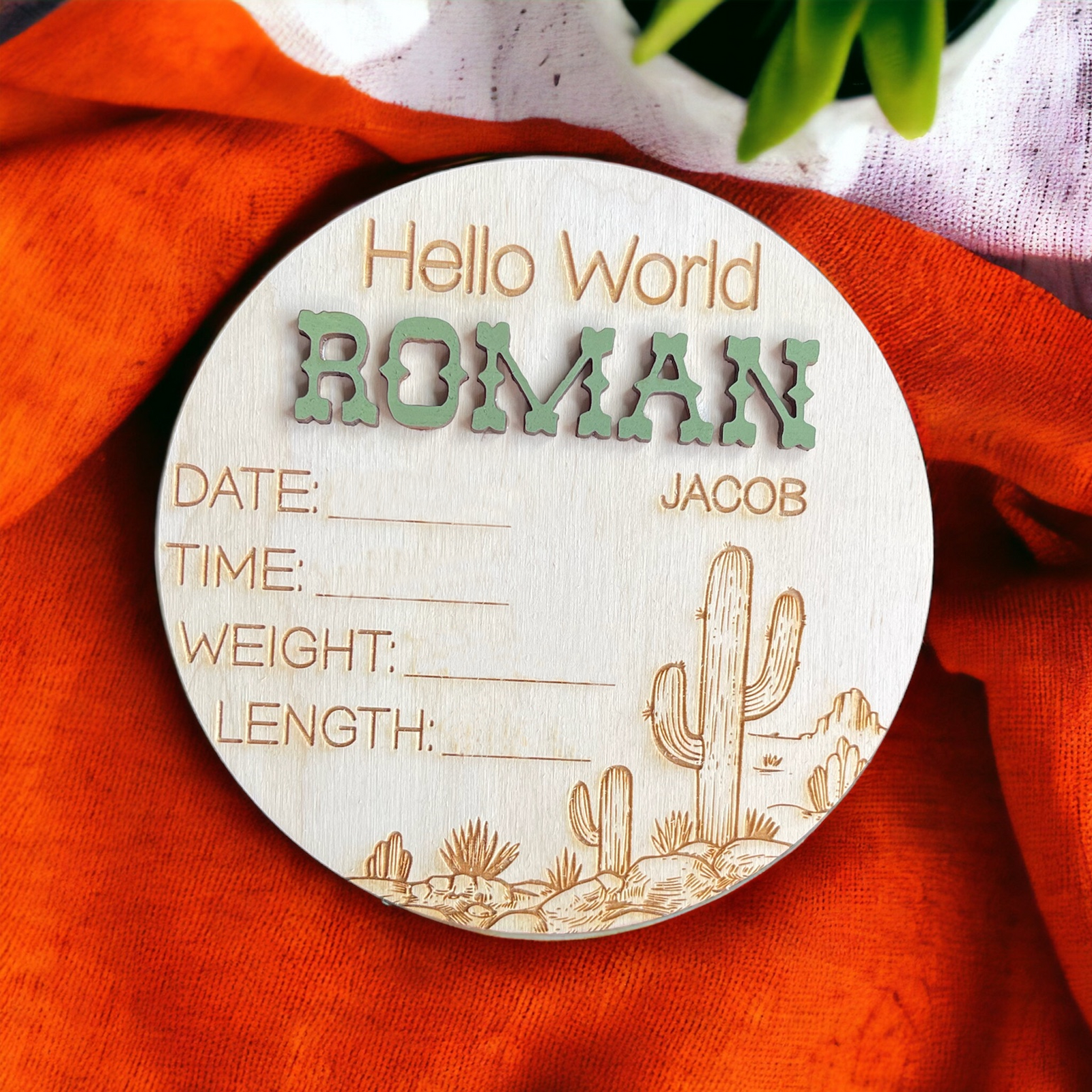 Southwestern Birth Announcement Sign